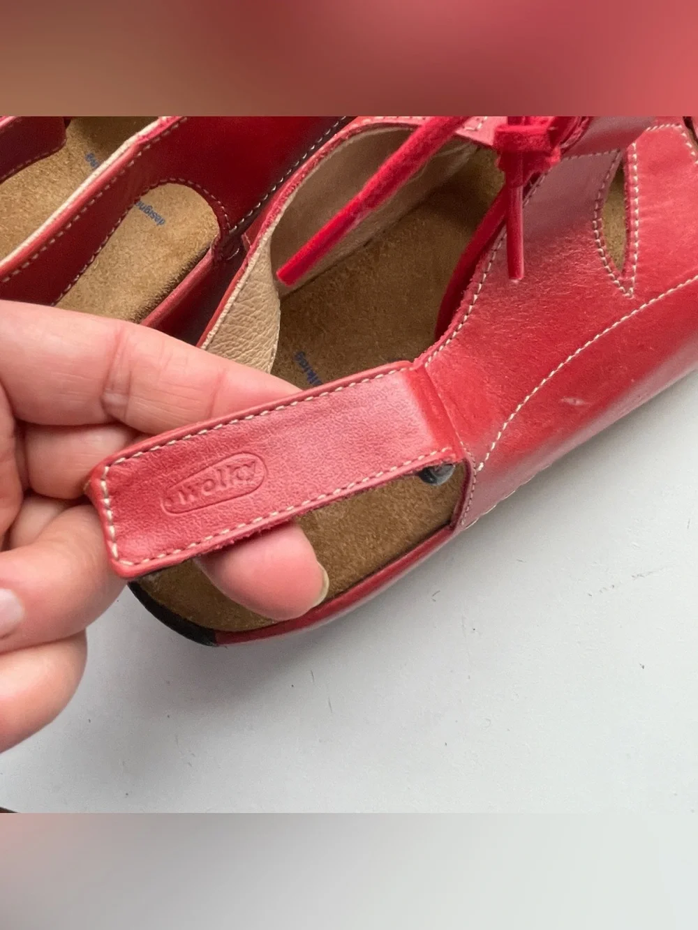 Wolky sz 12 Comfort Kite Sandal Red Leather Platform Walking Ultra Lite